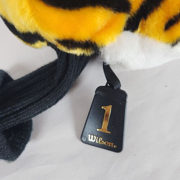 Vintage Orange‎ Tiger Plush Golf Club Head Cover #1 Tag Driver sock protection - Picture 2 of 5